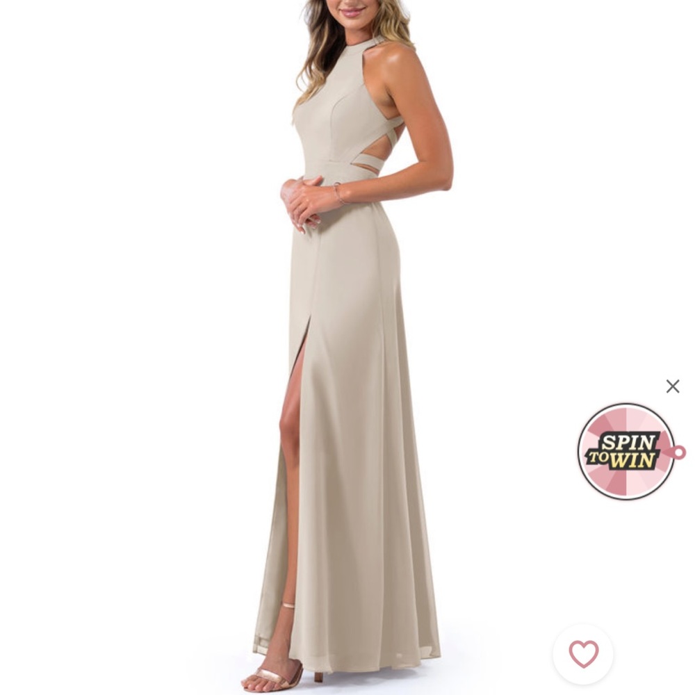 Azazie taupe bridesmaid dress - Picture 3 of 14